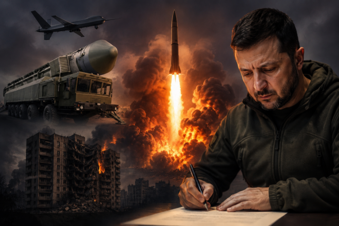Заголовок: Зеленський повідомив про два випуски ракет «Орєшнік» в Україні